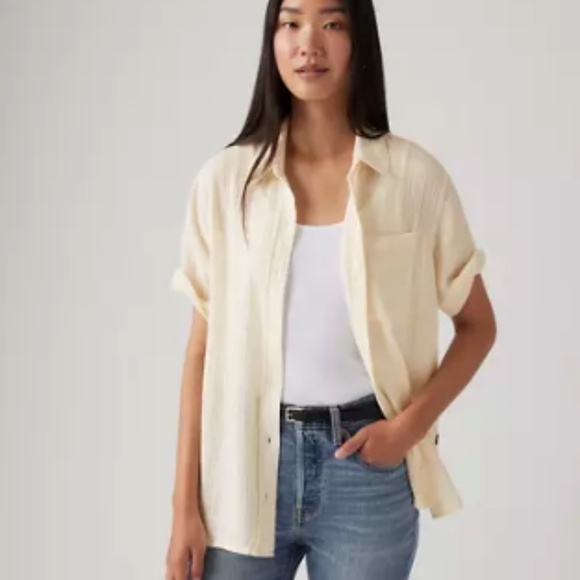 Levi's Darlene Short Sleeve shirt cream - S - Picture 1 of 10